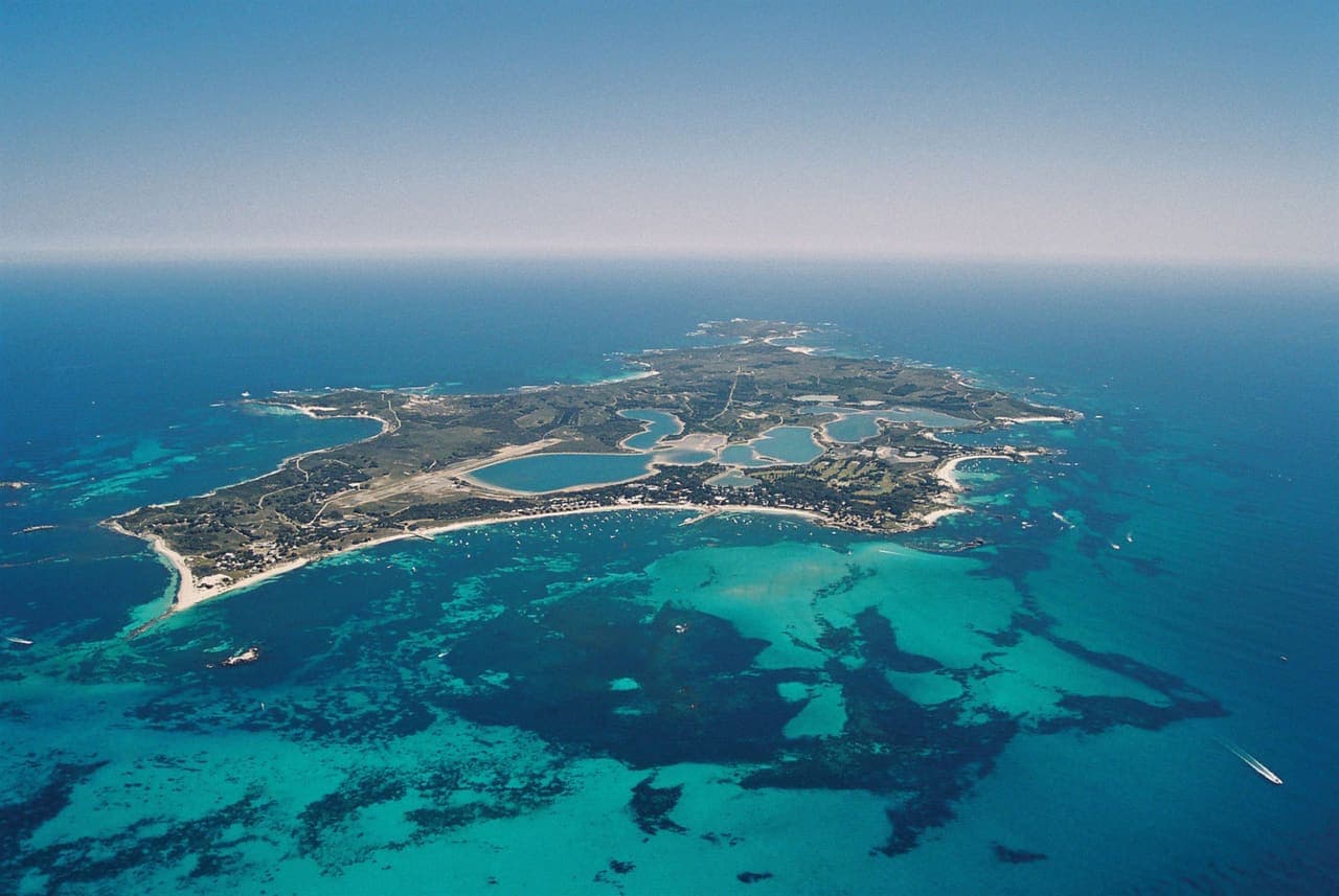 Rottnest Island from the air, off Fremantle