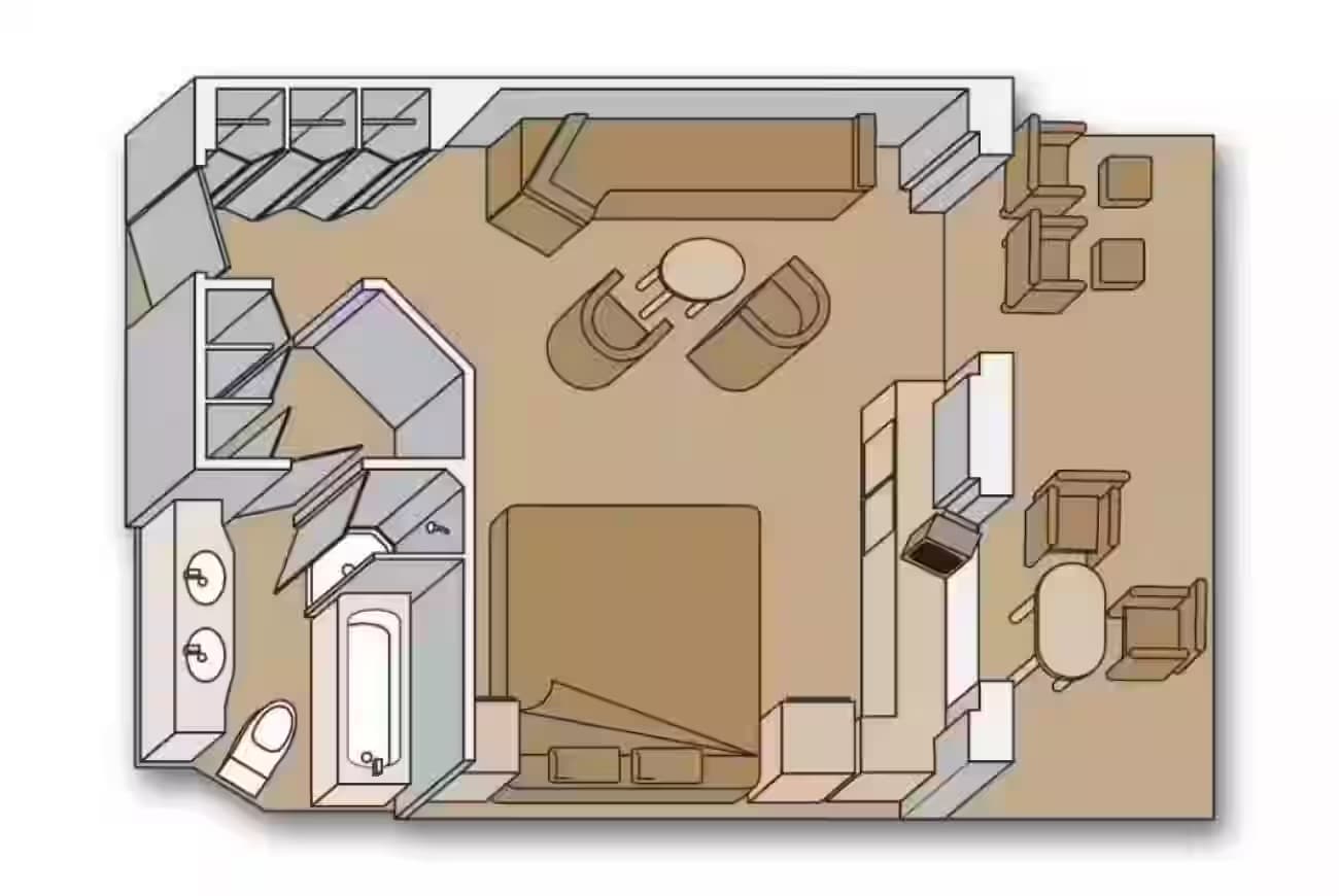 Neptune Suite floor plan, Noordam