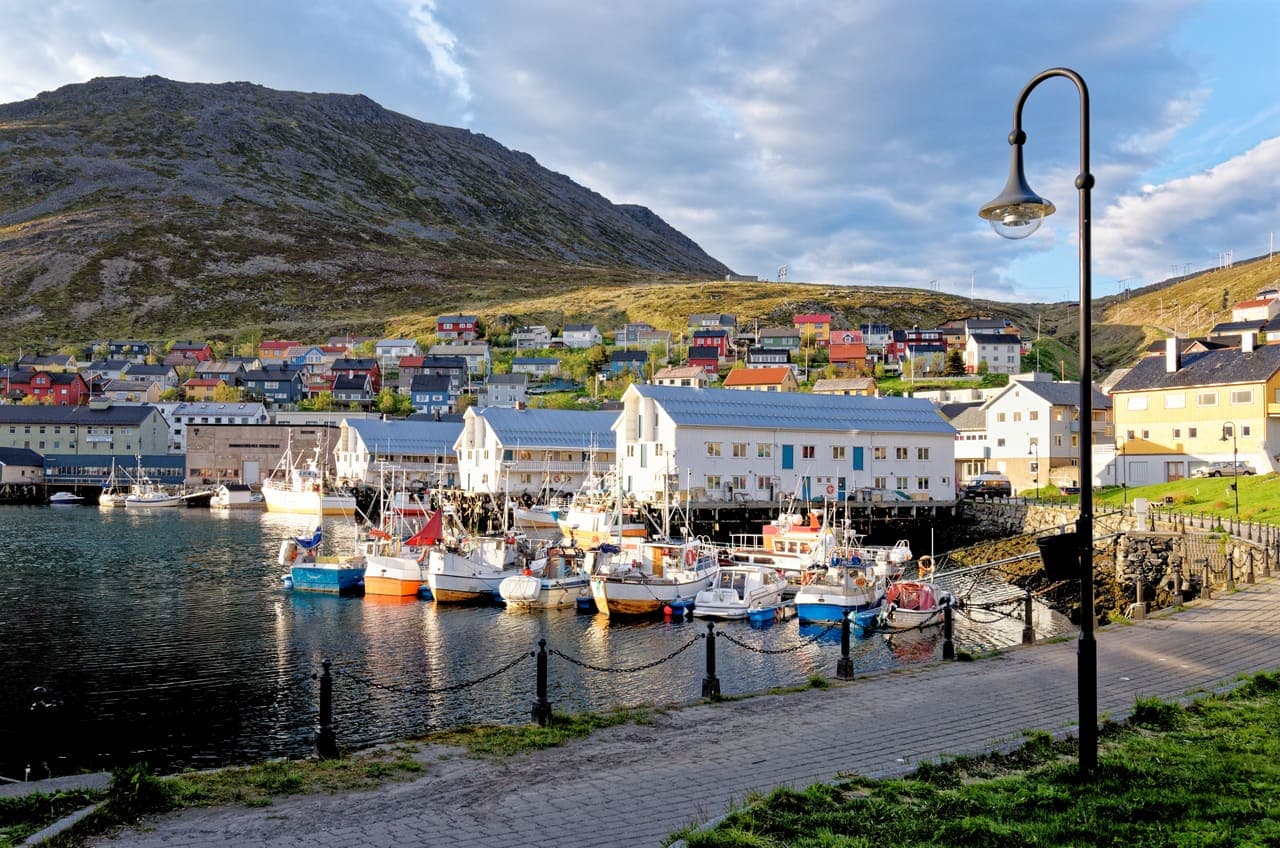 Honningsvag harbor and village