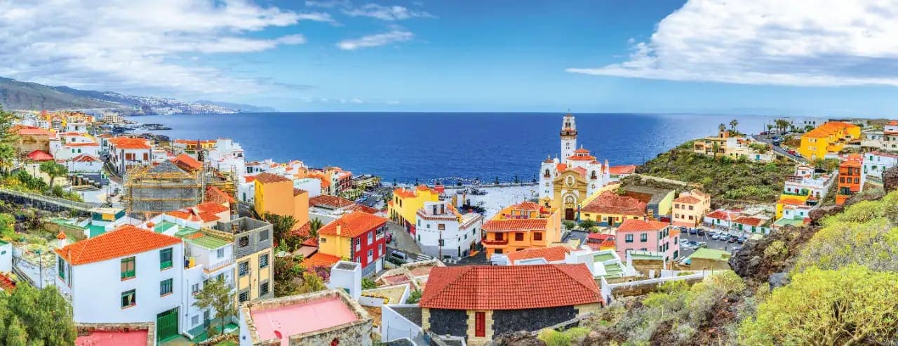 Colourful town and coast of Santa Cruz de La Palma