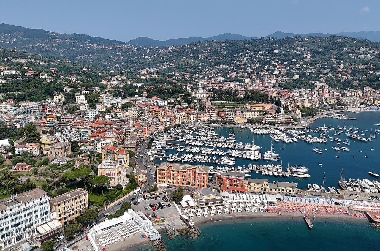 Santa Margherita Ligure harbour and town from above